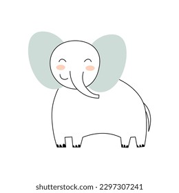 Cartoon elephant isolated on white background EPS