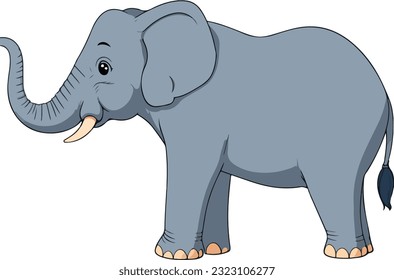 Cartoon elephant isolated on white background
