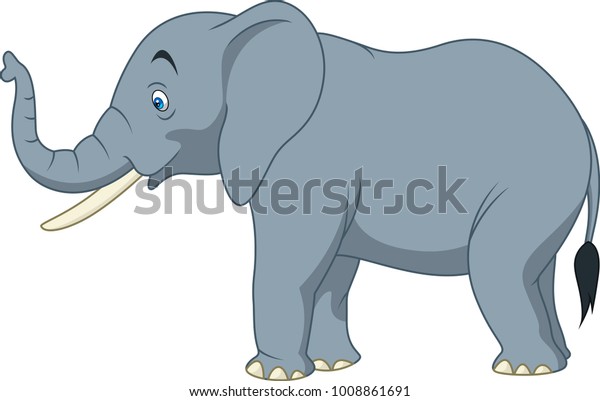 Cartoon Elephant Isolated On White Background Stock Vector (Royalty ...