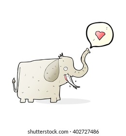 cartoon elephant with love heart