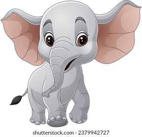 elefante de dibujos animados sobre fondo blanco