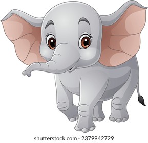 elefante de dibujos animados sobre fondo blanco