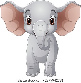 elefante de dibujos animados sobre fondo blanco