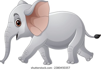 elefante de dibujos animados sobre fondo blanco