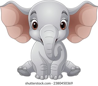 elefante de dibujos animados sobre fondo blanco