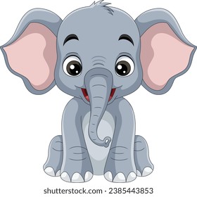 elefante de dibujos animados sobre fondo blanco