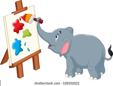 Cartoon elephant painting