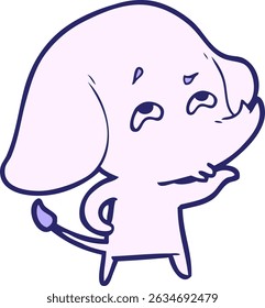 desenho animado elefante lembrando em cores neon brilhantes