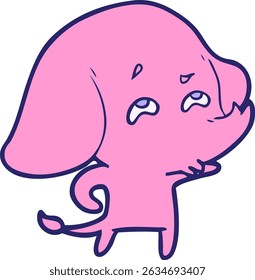 desenho animado elefante lembrando em cores neon brilhantes