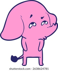 cartoon elephant remembering in bright neon colors