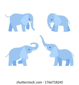 Cartoon elephant sketch line icon. Сute animals set of icons. Childish print for nursery, kids apparel, poster, postcard, pattern.