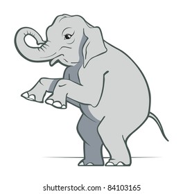 cartoon elephant smile in gray color