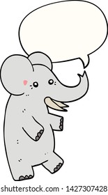 elefante de caricatura con burbuja de habla