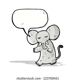 elefante de caricatura con burbuja de habla
