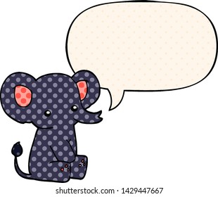 cartoon elephant with speech bubble in comic book style