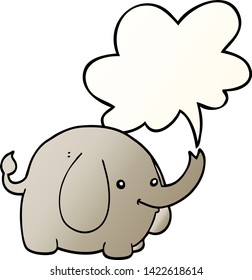cartoon elephant with speech bubble in smooth gradient style
