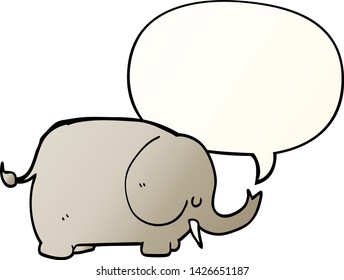 cartoon elephant with speech bubble in smooth gradient style