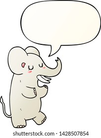 cartoon elephant with speech bubble in smooth gradient style