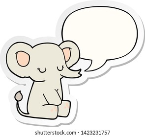 cartoon elephant with speech bubble sticker