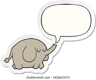 cartoon elephant with speech bubble sticker