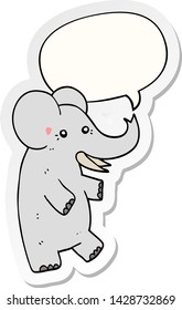 cartoon elephant with speech bubble sticker