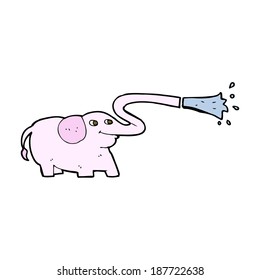 cartoon elephant squirting water