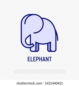 Cartoon elephant thin line icon. Modern vector illustration.