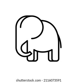 Cartoon elephant thin line icon. Modern vector illustration.