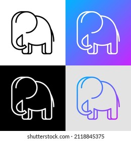 Cartoon elephant thin line icon. Modern vector illustration.