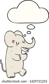 elefante de dibujos animados con burbuja de pensamientos