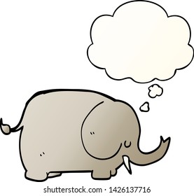 cartoon elephant with thought bubble in smooth gradient style