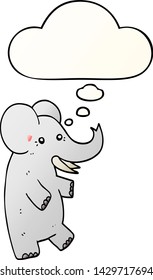 cartoon elephant with thought bubble in smooth gradient style
