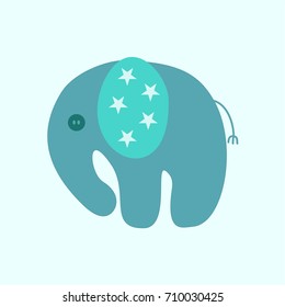 Cartoon elephant, vector animals, abstract toy