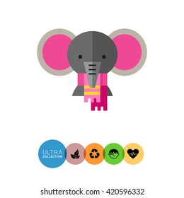 Cartoon Elephant Vector Icon