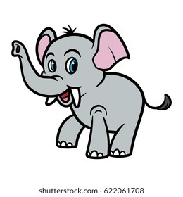 Cartoon Elephant Vector Illustration