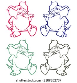 Cartoon Elephant Vector Illustration Isolated On A White Background
