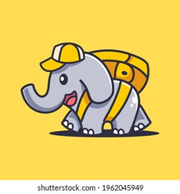 Cartoon Elefant Walking mit Tasche