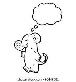 elefante de caricatura caminando erguido