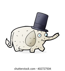 cartoon elephant wearing top hat