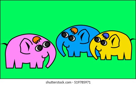 cartoon elephants