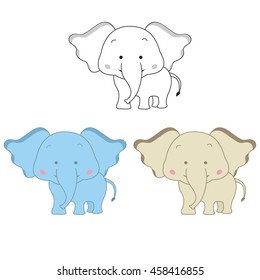 cartoon elephant.vector illustration
