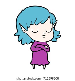 cartoon elf girl