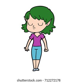 cartoon elf girl
