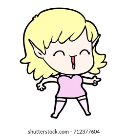 cartoon elf girl