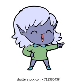 cartoon elf girl