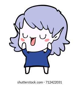cartoon elf girl