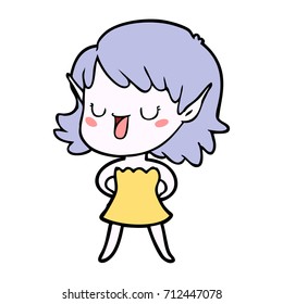 cartoon elf girl