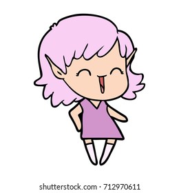 cartoon elf girl