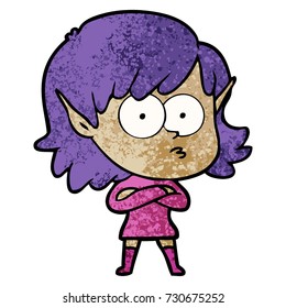 cartoon elf girl staring