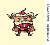Cartoon Elf. New year vector illustration.